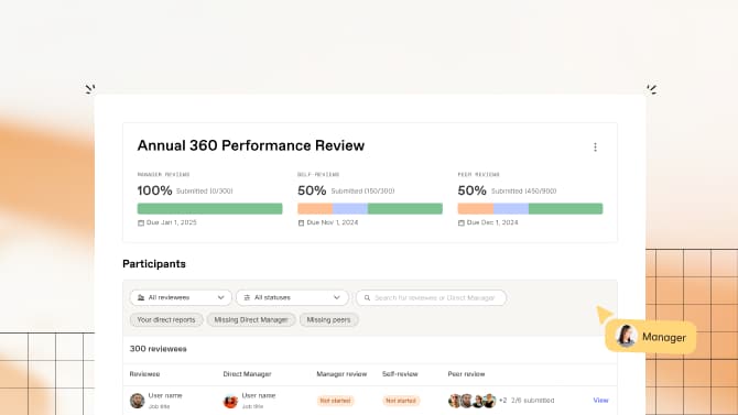 A Workleap Performance product image showing 360 review capability.