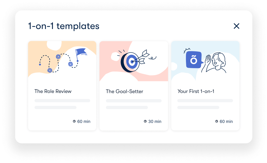 sample one-on-one meeting templates available in Officevibe software