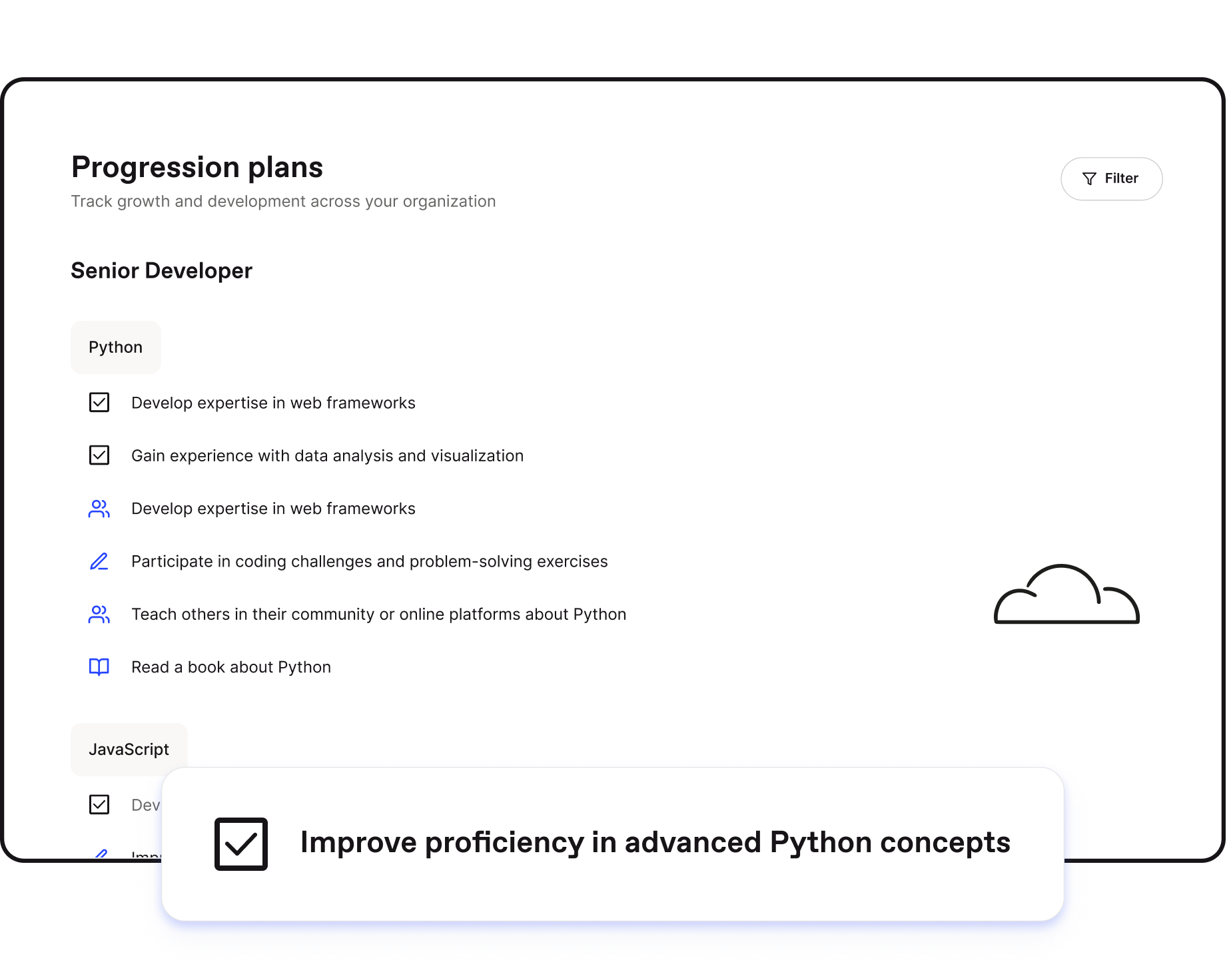 a progression plan for a senior developer that is build with AI