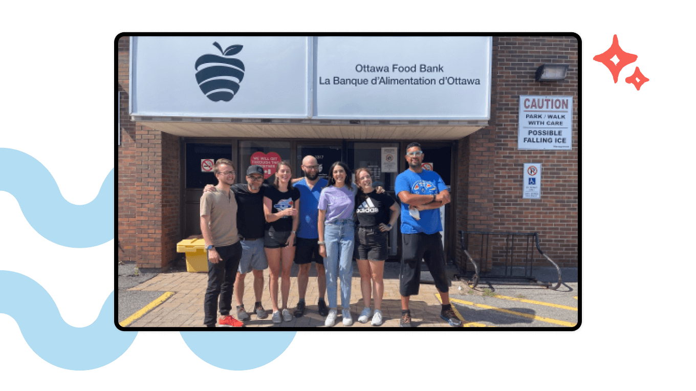 Assent employees outside the Ottawa Food Bank.