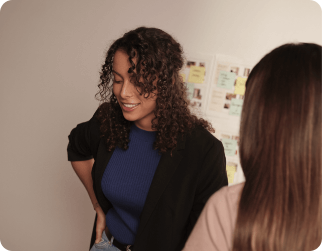 Two colleagues discussing together