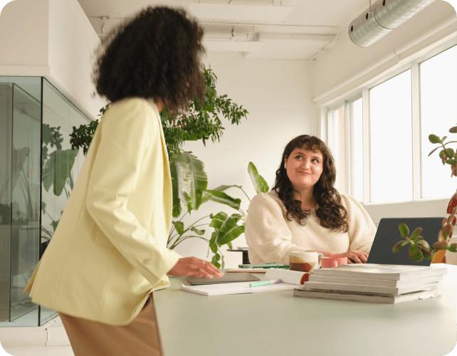 Employee discussing with manager