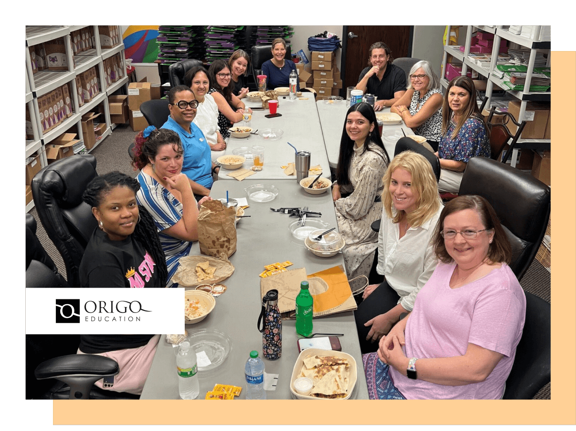 ORIGO Education team enjoying lunch together