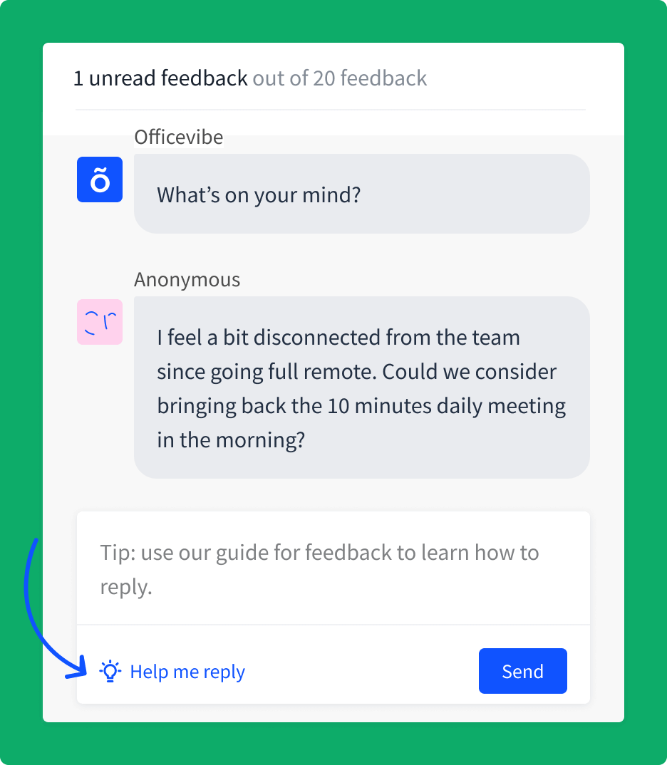 Ongoing anonymous feedback exchanges